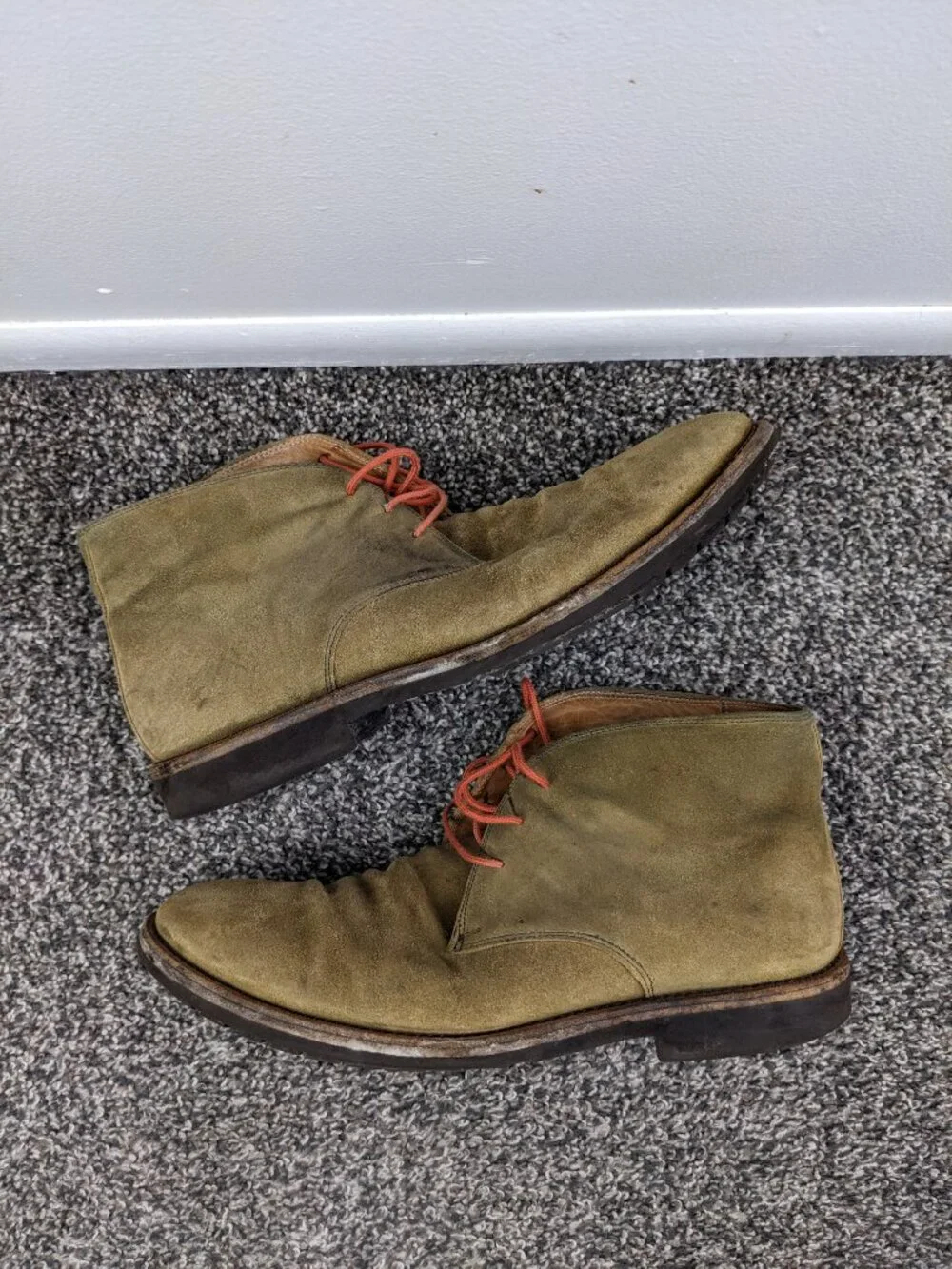UGG Collection Boots Suede Chukka Ankle Lace Up Beige Tan Mens 11 Italy Made